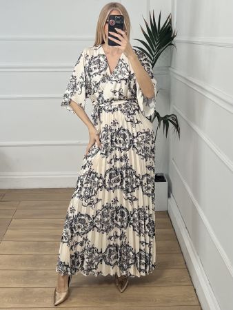 Always Glowing Printed  Pleated Pocket Maxi Salopette Dress main image 1