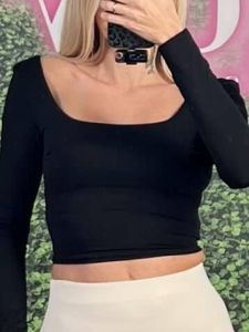 Elastic Crop Top-133911/Black