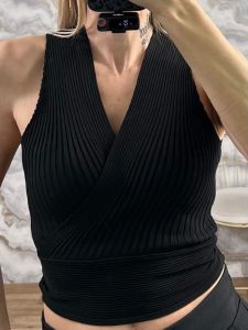 Knitted X Top/Black