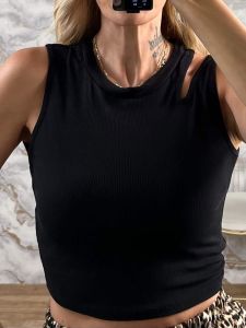 Viscose CutOut Ribbed Top-3013