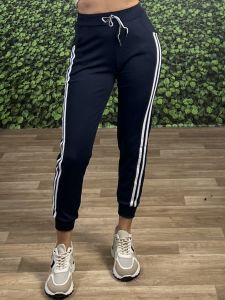 Side DoubleStripe SweatPants/Navy Blue