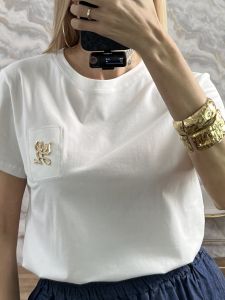 Cotton GoldLetters T-Shirt/White