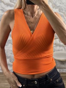 Knitted X Top/Orange
