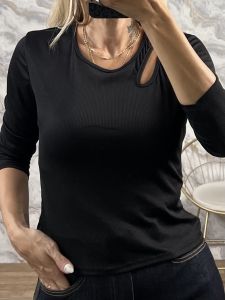 CutOut Rip Top-6219/Black