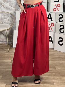 Super Wide Belt Pants-3263/Red2