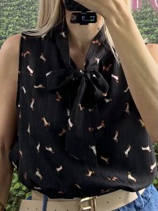 Bow&Dogs Viscose Top/Black