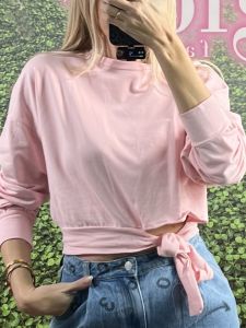 Bow Crop Sweatshirt/Pink