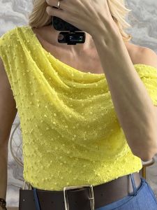 Slouchy Knitted Top/Yellow