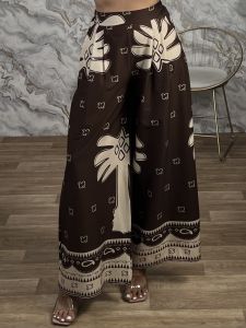 Cotton WIdeleg Boho Pants-17262/Chocolat