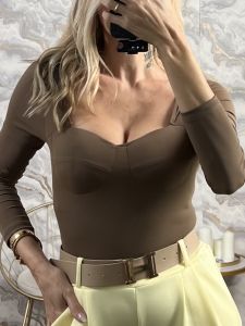 Lycra Cups Bodysuit/Chocolat