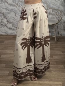 Cotton WIdeleg Boho Pants-17262/Beige
