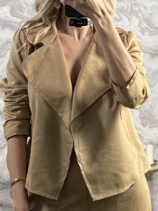 Σακάκι Short Suede/Beige