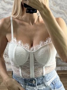 Corset Lace Top-6348/White