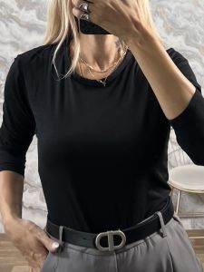 Basic Cotton Bodysuit-2159/Black
