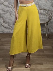 Highwaist Belt Zip Kilot-22300/Yellow 
