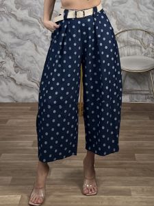 Alladin Polka Dot Belt Pants-97810/Blue