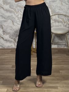 Wide Highwaist Belt Pants/Black
