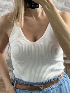 Knitted Viscose Top-3002/White