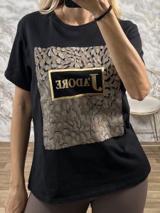 Jadore Cotton T-Shirt/Black