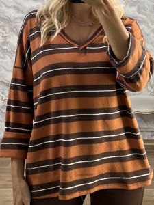 Striped Ve Cotton Top-25422/Ecai&Chocolat