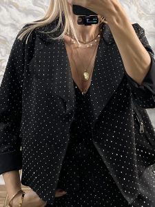 Σακάκι Short Suede Strass/Black