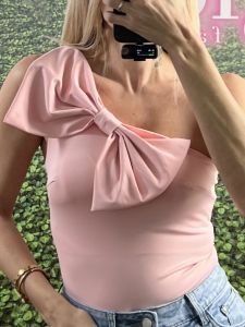 Big Bow Bodysuit/Pink