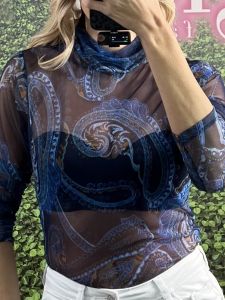 C-Through Paisley Top/Blue