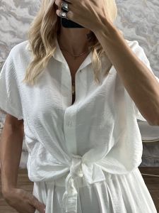Viscose Tied Shirt-22982/White