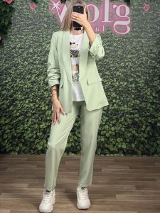 Κοστούμι Με Σούρα-Light Green