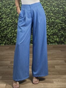 Wide Stripped Pants-22097/Blue