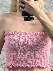 Wasp Nest Strapless Top-NEW/Pink