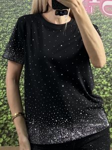 T-shirt Full Strass-311/Black