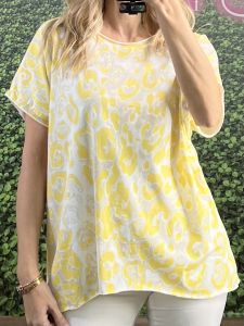 T-shirt Leo Print/Yellow