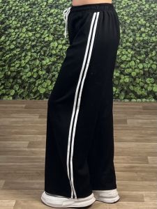 DoubleStripe Highwaist Sweatpants /Black