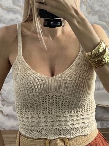 Knitted GoldenThread Top-907/Beige