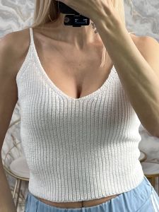 OpenBack Knitted Top/White