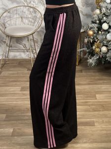 Viscose Side Stripes Leo Pants/Pink