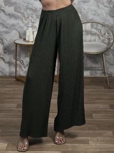 Waffle Wide Elastic Pants-50020/Khaki