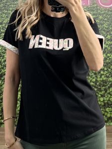 QUEEN Floral T-Shirt/Black