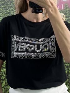 Queen Strass T-shirt/Black-Silver