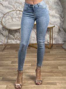 Skinny Strass Pants-5456/Blue