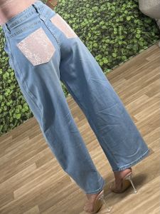 Pink Strassed Pocket Pants-3037