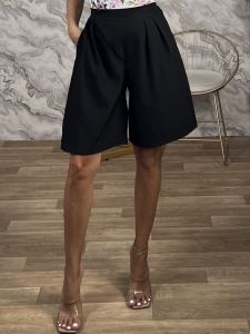 Highwaist Long Shorts-90254/Black