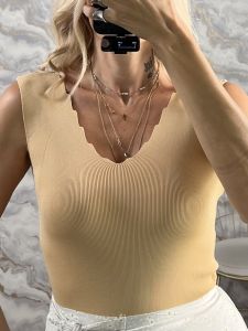Knitted Classic ZicZac Top/Beige