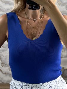 Knitted Classic ZicZac Top/Royal Blue