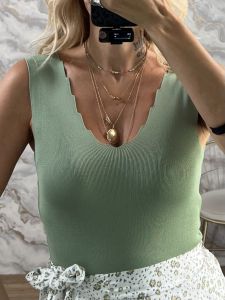 Knitted Classic ZicZac Top/Khaki