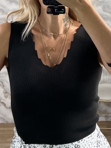 Knitted Classic ZicZac Top/Black