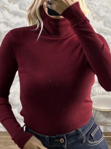The-Viscose TurtleNeck Top-1217/Burgundy