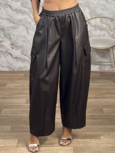 The-Leather Cargo Pants-1083/Chocolat