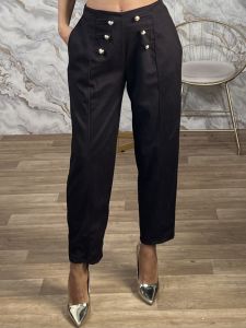 Lil-Golden Buttons Pants-31691/Burgundy